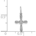 thumbnail image 4 of 14k White Gold .03ct. Diamond Cross Charm - 17.5mm Natural Diamonds, 4 of 6