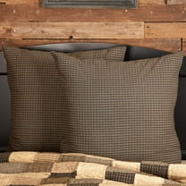 VHC Brands Kettle Grove Window Curtain, Euro Sham Fabric, Black, 26x26