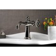 thumbnail image 5 of Kingston Brass KS3546RKX Webb One-Handle Single-Hole Bathroom Faucet with Knurled Handle and Push Pop-Up Drain, Polished Nickel, 5 of 7