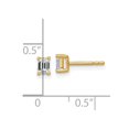 thumbnail image 4 of Auriga Fine Jewelry 14K Yellow Gold 1/2 ctw Lab Grown Diamond Emerald Heavy Wt. Stud Earrings for Women, 4 of 6