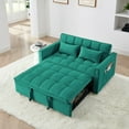 thumbnail image 2 of Versatile 54.33" Foldable Sofa Bed with 3 Adjustable Positions, Modern Velvet Design for Overnight Guests & Living Room Comfort (Green), 2 of 9