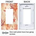 thumbnail image 3 of Yayeee Rocker Switch Wall Plate 2-Gang 4.7"x4.6" Home Decorative Outlet Cover, Red Starfish, 3 of 6