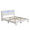 White/Grey, variant on SESSLIFE Full Size Bed Frame with Storage, Wood Platform Bed Frame with Charging Station and LED Light, Vintage Full Bed Frame with Headboard and Wood Slats, No Box Spring Needed, White/Grey
