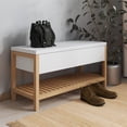 thumbnail image 2 of RST Brands Emery Composite Wood Storage Bench in White and Natural, 2 of 5