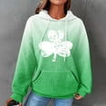 thumbnail image 2 of Fanxing St Patty's Day Decorations Green Shamrock Heart Women Waffle Knit Cute Hoodies Drawstring Pullover St Patricks Day Holiday Costumes White,M Female, 2 of 6