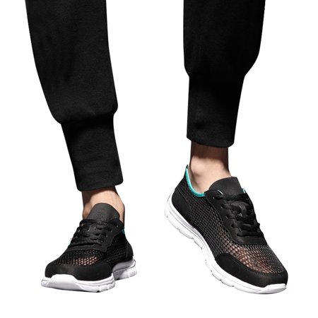 Chenyee Mens Mesh Hollow Out Breathable Sneakers Non Slip Lace Up Walking Shoes Fashion Casual Tennis Shoes