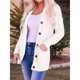 thumbnail image 5 of Suéter de Punto de Larga para Mujer, Otoño 2025, Cárdigan Abierto con Botones, Prenda Exterior Holgada Crema L, 5 of 9