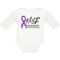 thumbnail image 3 of Inktastic Stop Domestic Violence-purple ribbon Boys or Girls Long Sleeve Baby Bodysuit, 3 of 5