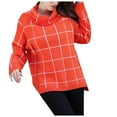 thumbnail image 2 of Aqestyerly Cardigans à Capuche pour Femmes Mode Femmes Décontracté Manches Longues à Carreaux Col Roulé Chandail Col Roulé2, 2 of 6