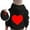 A Black, variant on Kids Hoodie Valentine's Day Long Sleeve Hooded Pullover Heart Print Lightweight Black 3 Years-4 Years