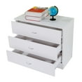 thumbnail image 4 of Modern Wooden 3 Drawers Dresser, Under Desk File Cabinet Storage Drawer, Bedside Nightstand for Bedroom Living Room, White, 4 of 10