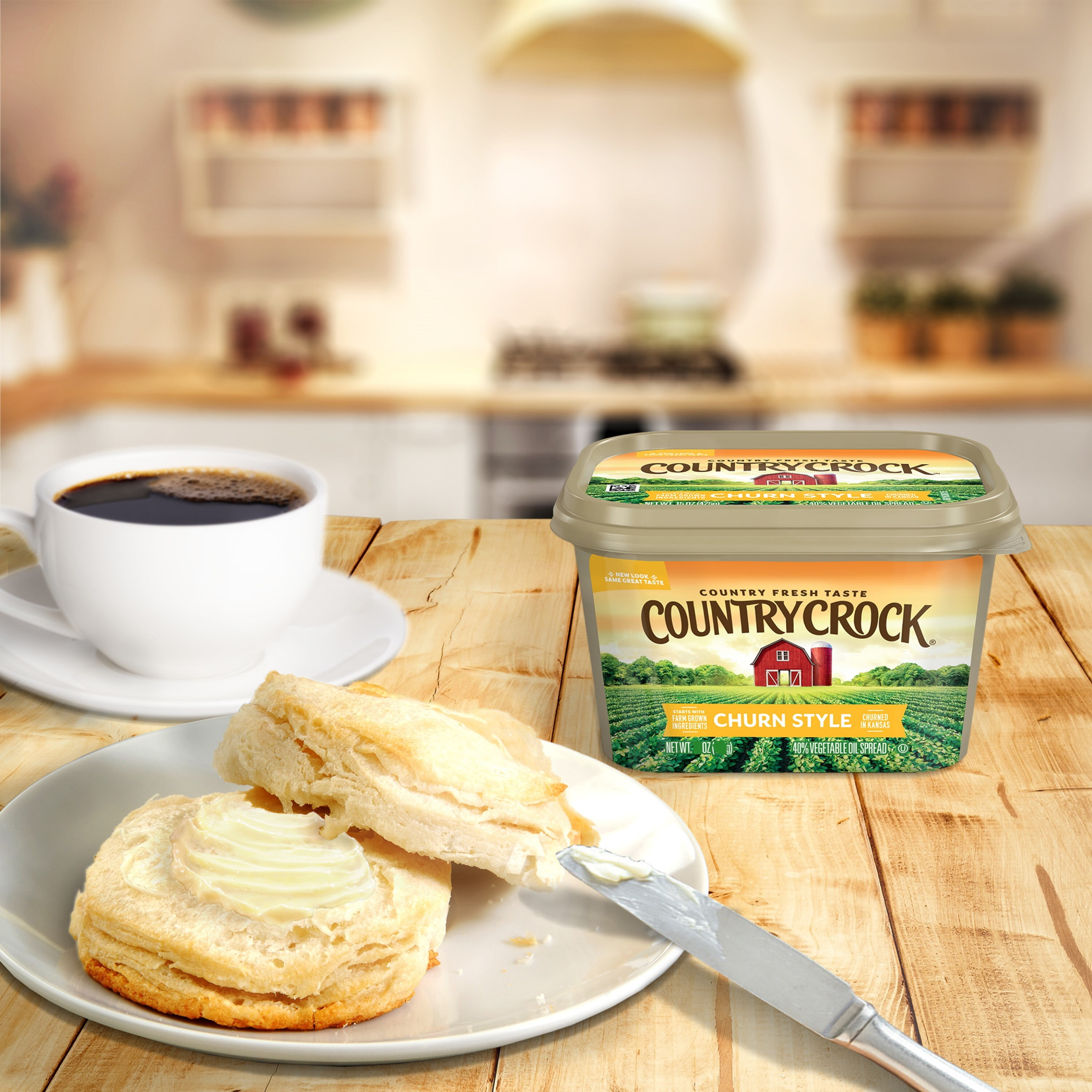 Country Crock Churn Style Buttery Spread, 15 oz Tub (Refrigerated)