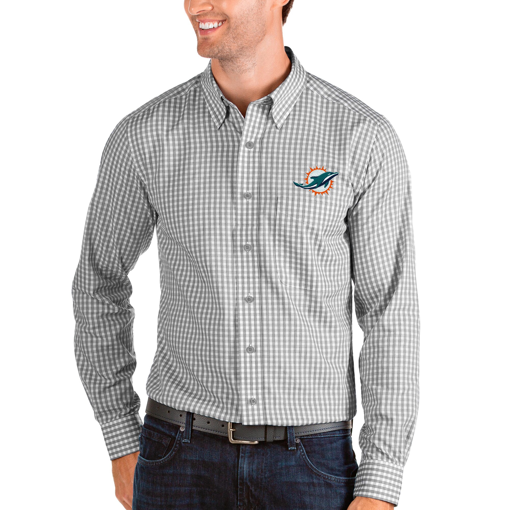 miami dolphins button down shirt