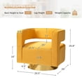 thumbnail image 5 of HULALA HOME Carisa Modern Upholstered Swivel Open-Back Barrel Chair with Golden Base by  Barrel Chair MUSTARD Set of 2 2-Piece, 5 of 6