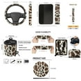 thumbnail image 7 of Jeiento Brown Cow Car Seat Cover Set of 15 Auto Seat Protectors Cover with Keychain,Car Cup Holder Coasters,Rear View Mirror Protector,Air Vent Storage Holder,Car Trash Can,Car Seat Belt Pad Cover, 7 of 7