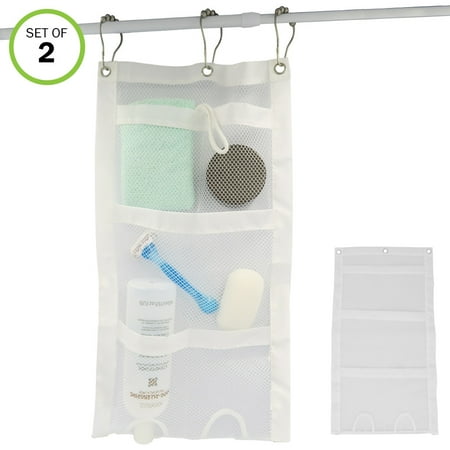 - Evelots Quick Dry Hanging Shower Caddies W/ Dispenser Pockets, 5 Pockets