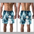 thumbnail image 3 of luoweisi Men's Beach Shorts Quick Dry Swim Trunks with Mesh Lining Christmas Snowman 2XL, 3 of 5