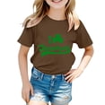 thumbnail image 4 of Ruyang Toddler Girls Cotton Summer T-Shirts Cute Shamrock Printed St Patricks Day Shirt Teens Kids Short Sleeve Crewneck Tees Tops, 4 of 7