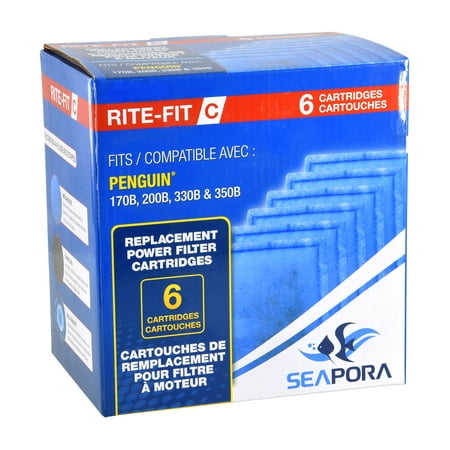 Seapora Rite-Fit C Cartridges for Penguin® Power Filters - 170B/200B/330B/350B - 6 pk ASE00295