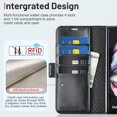 thumbnail image 3 of Ocase Compatible Con Samsung Galaxy Z Fold 4 5G Funda Tipo Cartera Con Soporte Para Bolígrafo S Pu Funda De Cuero Flip Folio Con Ranuras Para Tarjetas Rfid Bloqueo Kickstand Cubierta Del Teléfono Para, 3 of 5