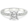 thumbnail image 3 of 1 Carat IGI Certified Princess Shape Lab Grown Diamond Engagement Ring | 14K White Gold | Venetia Half Eternity Diamond Ring | FG-VS1-VS2 Quality Friendly Diamonds, 3 of 4