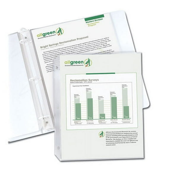 Recycled Polypropylene Sheet Protectors, Reduced Glare, 2", 11 X 8 1/2, 100/bx | Bundle of 2 Boxes