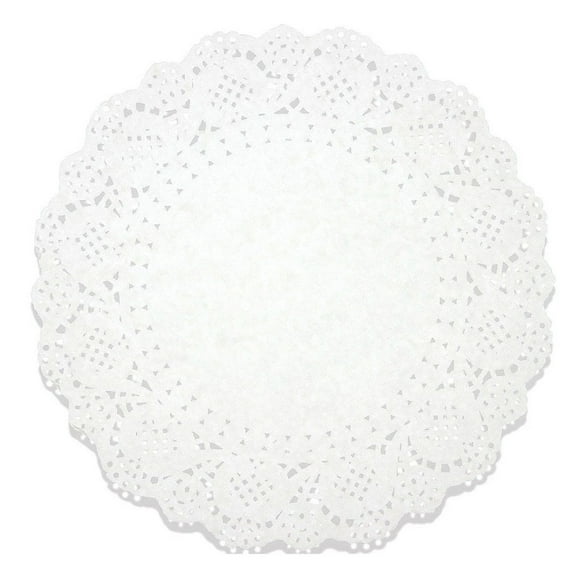 Lace Doilies Paper 250 Pack Set- Decorative Round Placemats Bulk, Table Runner, Cake Box Liners for Cakes, Desserts, Baked Treat Display, Ideal for Weddings, Tableware Decoration - White, 10.5 Inches