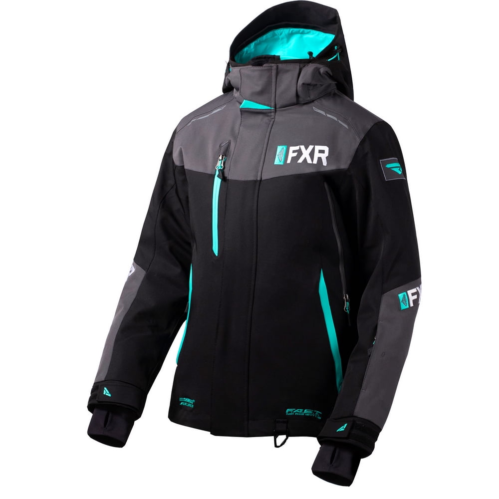 FXR Womens Black/Charcoal/Mint Renegade FX Jacket Snowmobile 2020