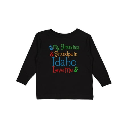 

Inktastic Idaho Grandma Grandpa Loves Me Boys or Girls Long Sleeve Toddler T-Shirt
