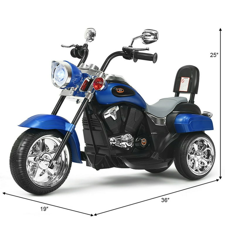 Gymax 6V Kids Ride On Chopper Motorcycle, 3-Wheel Trike