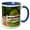 Blue/White, variant on 3drose, Some Deer Near a White Picket Fence in Pine Valley on Main St., 15oz Mug