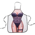 thumbnail image 3 of Cooking Apron, Kitchen Apron Sexy Apron Protective Funny Apron for Lady Apron for Joke Gift (Mu cle+Lace), 3 of 7
