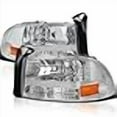 thumbnail image 3 of Spec-D Tuning Chrome Housing Clear Lens Headlights Compatible with 1997-2004 Dodge Dakota L+R Pair 1PC Style Head Light Lamp Assembly, 3 of 4