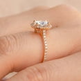 thumbnail image 3 of solitaire jewels Dianty 1CT Oval Moissanite Hidden Halo Engagement Ring For Women, 18K Rose Gold, 3 of 7