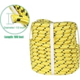thumbnail image 4 of 1/2 Inch by 100  Double Braid Polyester Arborist Rigging Rope, Tree Rigging Line Utility Rope Nylon Pulling Rope  Your Farm, Boat, Ranch, Construction Site(Yellow), 4 of 6