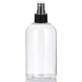 thumbnail image 2 of Clear Plastic PET Boston Round Bottle with Black Fine Mist Sprayer (12 Pack), 2 of 3
