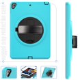 thumbnail image 2 of SaniMore for iPad 10.2" (9th/8th/7th Generation, 2021/2020/2019) Case, 3 Layers Multi-Functional Cover with 360° Rotation Hand Strap & Kickstand Pencil Holder Full Body Protective Shell, Blue, 2 of 7