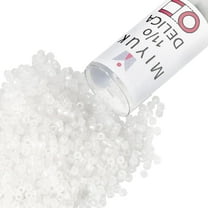 Miyuki Delica Seed Beads – Size 11/0 (1.6 mm), DB0220, White Opal, 7.2 g, Approx. 1440 Beads