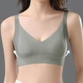thumbnail image 4 of Women's Plus Wireless Bra, Full Coverage V Neck Bra with Adjustable Straps, Light Support Daily Comfort Bra | VerBelle,Green 2XL, 4 of 7