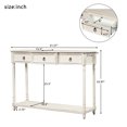thumbnail image 5 of Hassch Console Table Sofa Desk Entryway Table with 3 Drawers and Shelf, Antique White, 5 of 10