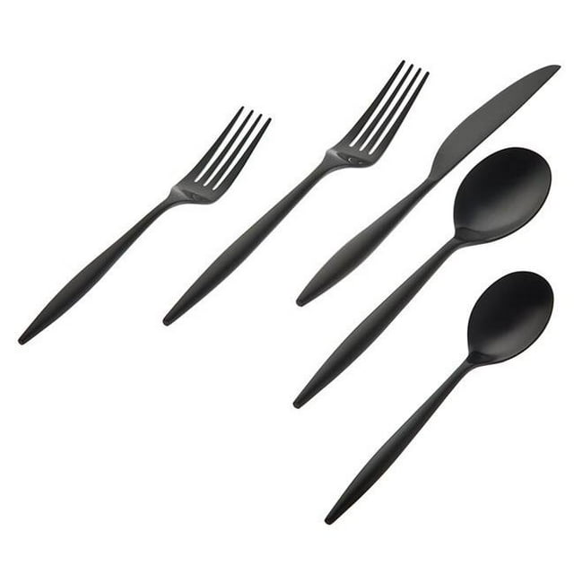 Godinger 84212 Ensemble de Couverts en Acier Inoxydable 18-10 Milano & 44; Minuit - 20 Pièces