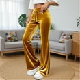 thumbnail image 2 of Kukoosong Slim Straight Pants for Women, Women's Solid Color Elastic Waisted Sports Casual Pants, Long Pants, Palazzo Pants, 2 of 7