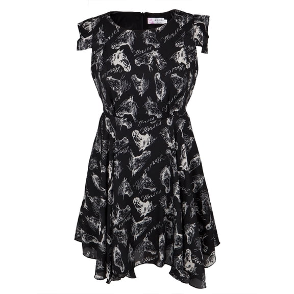 Horse Head Profiles All-Over Women's Dress