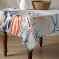 thumbnail image 4 of Blue Coastal Fall Table Cloth Waterproof Tablecloths, Thanksgiving Pumpkins Starfish Botanical Tablecloth Dining Table Cover for Kitchen Party Tabletop Outdoor, Square Tablecloth 54x54 Inch, 4 of 9