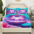 thumbnail image 3 of Axolotl Sheets Queen Size,Cute Ocean Animals Sheet Set Teens Marine Romantic Bed Sheets Set Pink Coral Plant Bed Set, 3 of 6