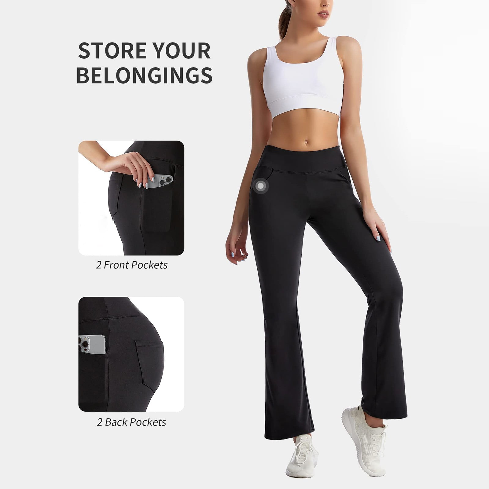 haxmnou bootcut yoga pants for women with pockets - bootleg