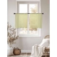 thumbnail image 4 of Yellow Striped Semi Sheer Curtains 45 Inch Length 2 Panels Set, Modern Simple Farmhouse Beige Vintage Sheer Kitchen Curtain Privacy Voile Window Curtain for Living Room Bedroom Rod Pocket Drapes, 4 of 7