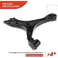thumbnail image 6 of A-Premium Front Right Lower Control Arm, with Bushing, Compatible with Honda Civic 2013-2015, Acura ILX 2013-2015, Replace # 524-116 51350-TR0-A51, 6 of 9