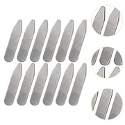 Wxqbjtam 12Pcs Collar Stays Smooth Edges Metal Invisible Collar Inserts Collar Stiffeners 5.08cmx1cmx0.08cm