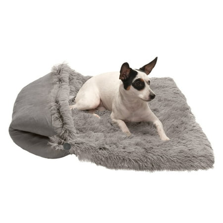 FurHaven | Convertible Self-Warming Cuddle Pet Mat & Bed for Dogs & Cats, Gray, Large